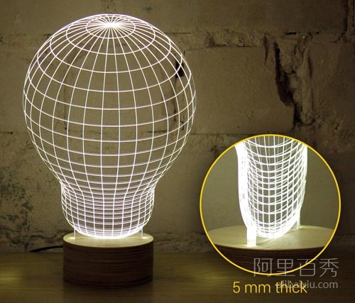 利用错觉设计的3D立体灯泡--阿里百秀